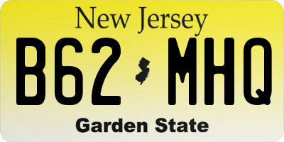 NJ license plate B62MHQ