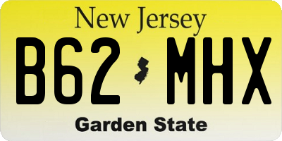 NJ license plate B62MHX