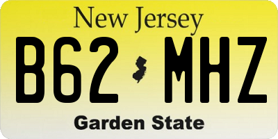 NJ license plate B62MHZ