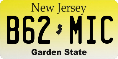 NJ license plate B62MIC