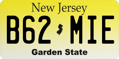 NJ license plate B62MIE