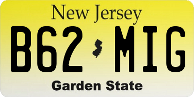 NJ license plate B62MIG