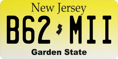 NJ license plate B62MII