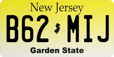 NJ license plate B62MIJ