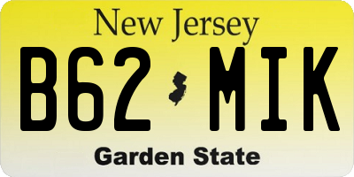 NJ license plate B62MIK