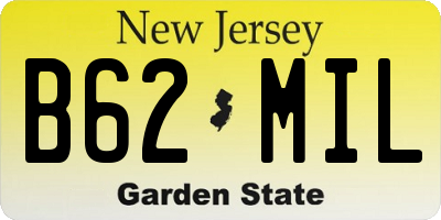 NJ license plate B62MIL
