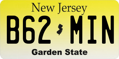 NJ license plate B62MIN