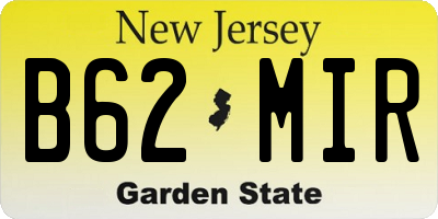 NJ license plate B62MIR