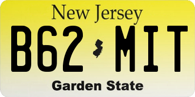 NJ license plate B62MIT