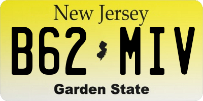 NJ license plate B62MIV