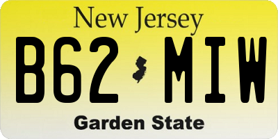 NJ license plate B62MIW