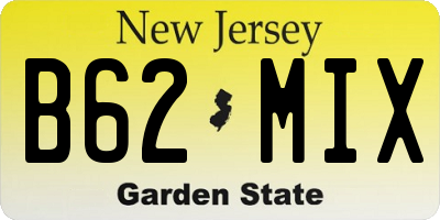 NJ license plate B62MIX