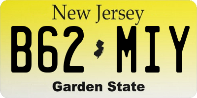 NJ license plate B62MIY