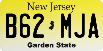 NJ license plate B62MJA