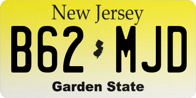 NJ license plate B62MJD