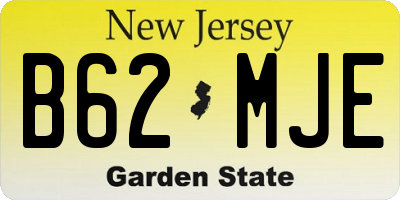NJ license plate B62MJE