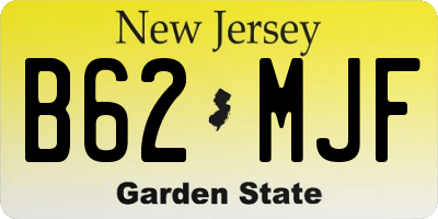 NJ license plate B62MJF