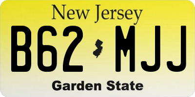 NJ license plate B62MJJ