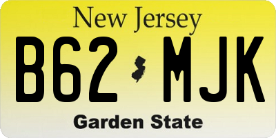 NJ license plate B62MJK