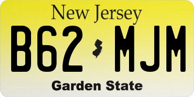 NJ license plate B62MJM