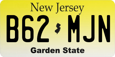 NJ license plate B62MJN