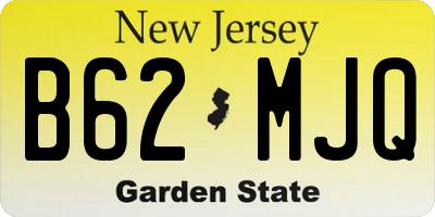 NJ license plate B62MJQ