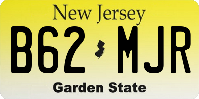 NJ license plate B62MJR
