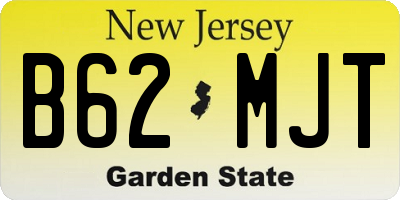 NJ license plate B62MJT