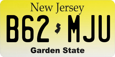 NJ license plate B62MJU