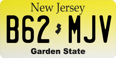 NJ license plate B62MJV