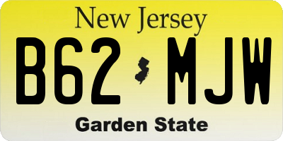 NJ license plate B62MJW