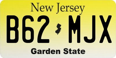 NJ license plate B62MJX