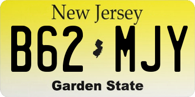 NJ license plate B62MJY