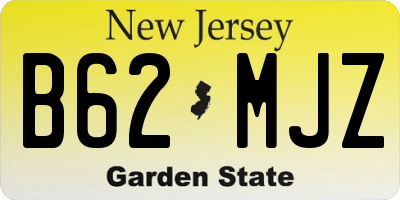 NJ license plate B62MJZ