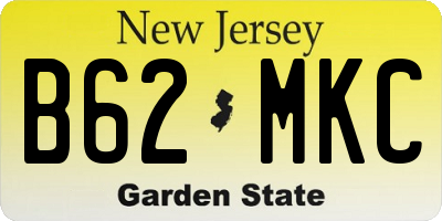 NJ license plate B62MKC