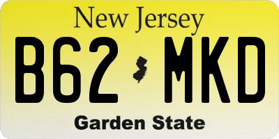 NJ license plate B62MKD