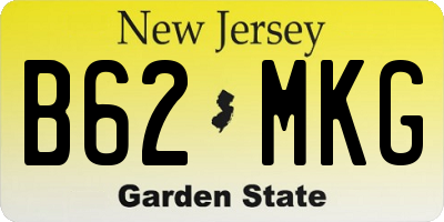 NJ license plate B62MKG