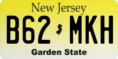 NJ license plate B62MKH