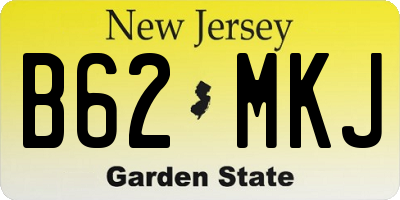 NJ license plate B62MKJ