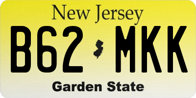NJ license plate B62MKK