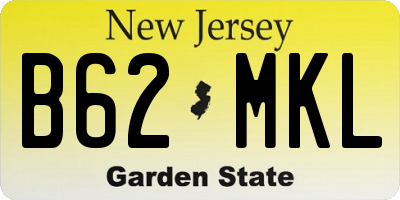 NJ license plate B62MKL