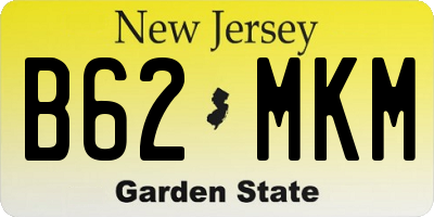 NJ license plate B62MKM