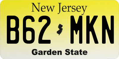 NJ license plate B62MKN