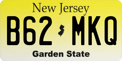 NJ license plate B62MKQ