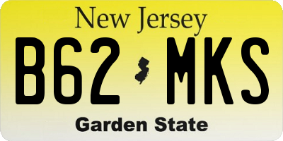 NJ license plate B62MKS