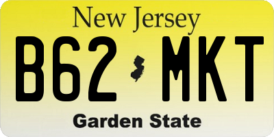 NJ license plate B62MKT