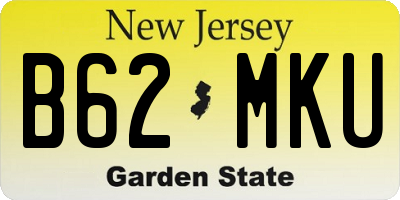 NJ license plate B62MKU