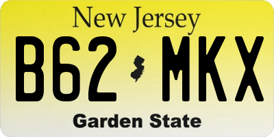 NJ license plate B62MKX