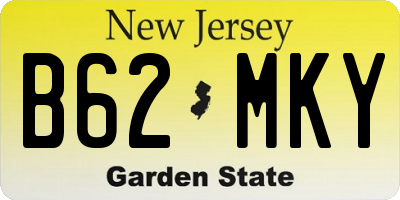 NJ license plate B62MKY