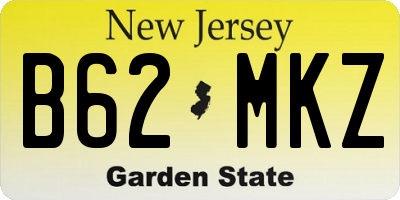NJ license plate B62MKZ